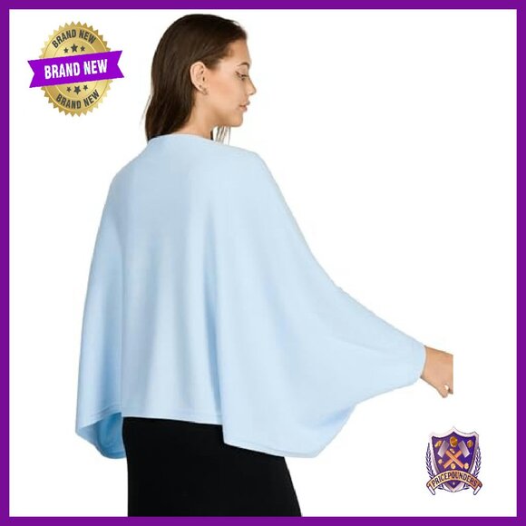 Soft Knitted Shawl Wrap with Sleeves - Versatile Women's Accessory - Picture 5 of 8